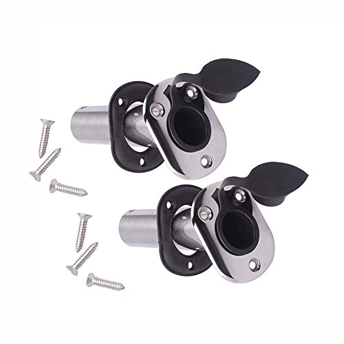 2PCS Flush Mounting Fishing Rod Holders with Rubber Cap, Liner and ...