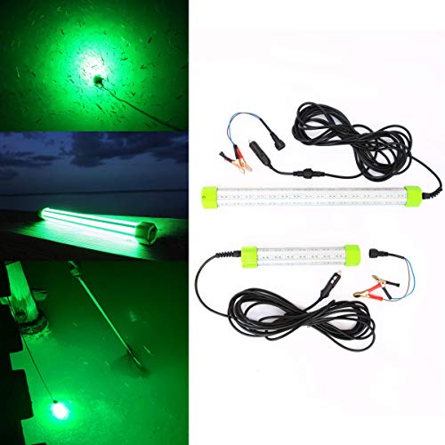 15,000 Lumens- Green Underwater Fishing Mild with Alligator Clips and ...